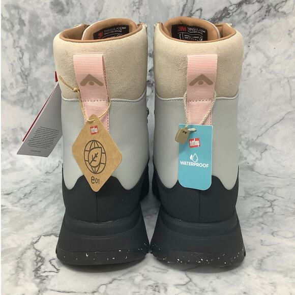 FitFlop Womens 8 Black Mix Neo D Hyker Waterproof Fabric Suede Boots P36-7 - Picture 9 of 11